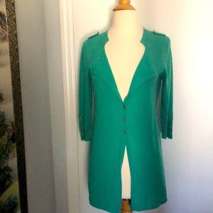 BURBERRY green 3 button front cardigan